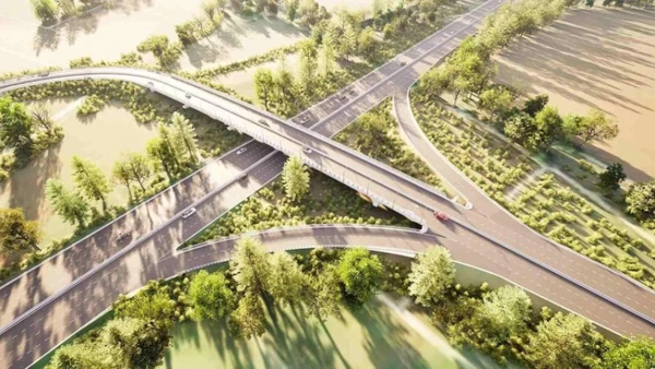 Hệ thống cầu vượt đi ngang cao tốc Thành phố Hồ Chí Minh- Mộc Bài (ảnh: VÕ LÊ)