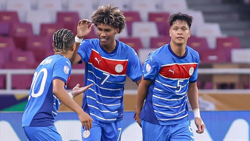 U23 Philippines gây bất ngờ với chiến thắng trước U23 Malaysia. (Ảnh: PFF)