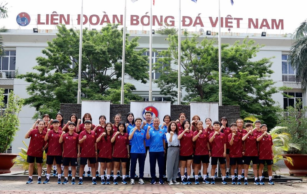 Các thành viên đội tuyển U20 nữ Việt Nam. (Ảnh: VFF)