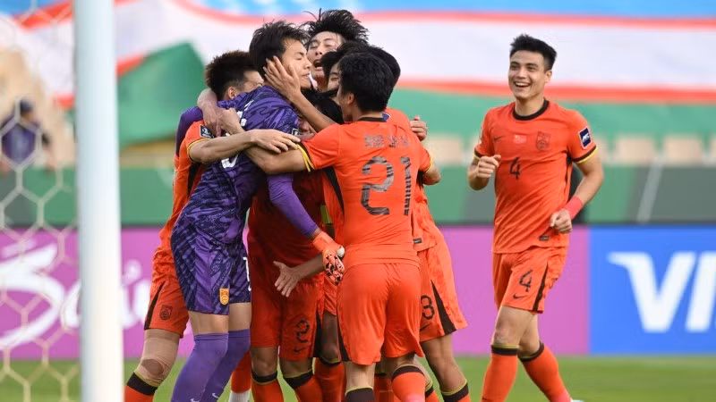 Sự xuất sắc của thủ thành Li Hao góp công lớn vào chiến thắng của U23 Trung Quốc. (Ảnh: AFC)