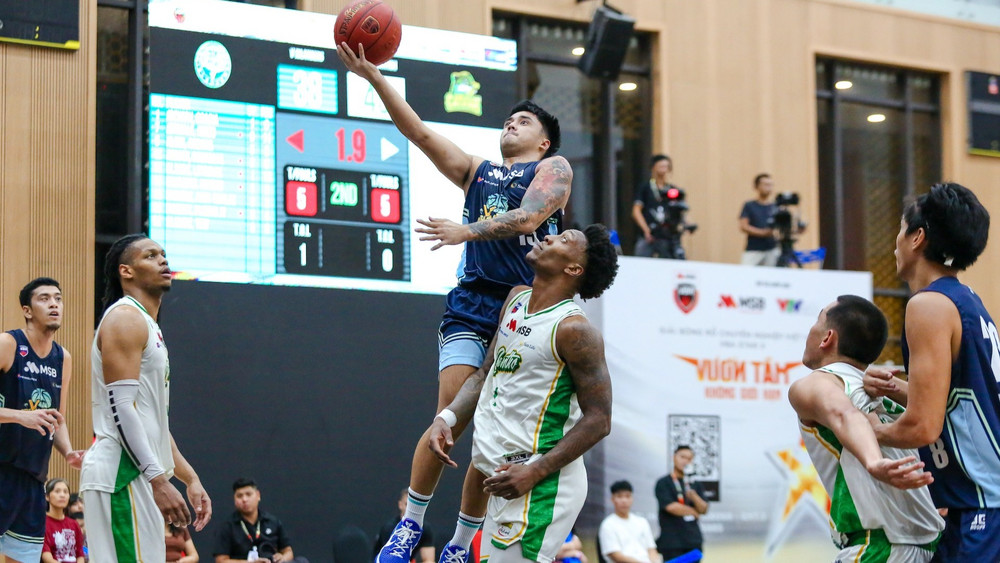 Dù nỗ lực, đội bóng khách mời V Islanders không thể vượt qua Cantho Catfish. (Ảnh: VBA)