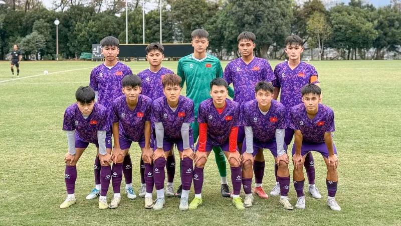 Đội hình xuất phát của U17 Việt Nam. (Ảnh: VFF)