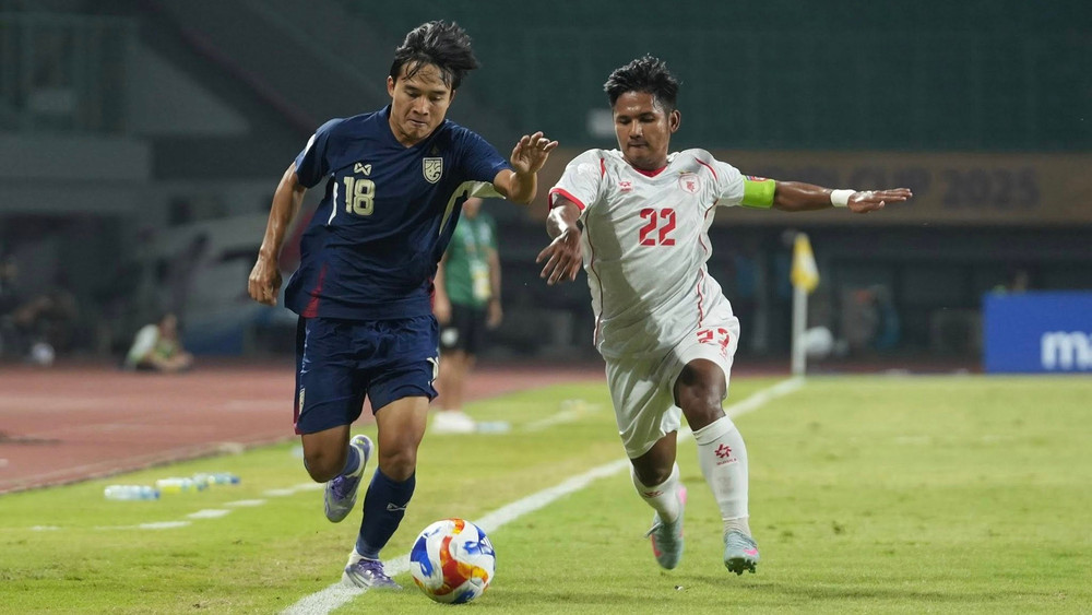U23 Thái Lan thi đấu thiếu hiệu quả trước đối thủ yếu hơn nhiều là U23 Myanmar. (Ảnh: FAT)
