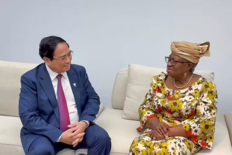 Thủ tướng khẳng định, Việt Nam đánh giá cao vai trò của WTO trong việc dẫn dắt, thúc đẩy quá trình tự do hóa thương mại một cách hiệu quả. (Ảnh: VGP/Nhật Bắc) tt.jpg