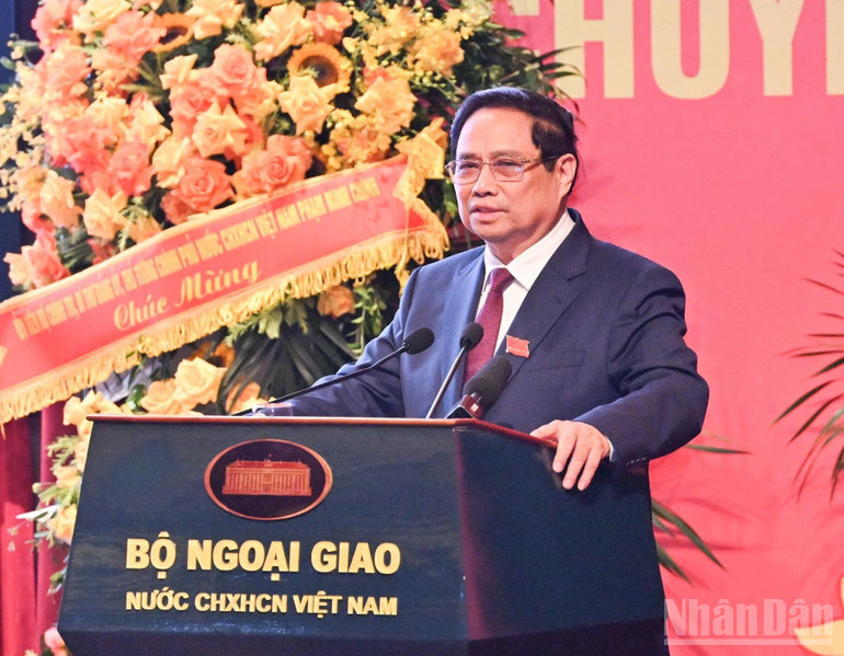Bí thư Đảng ủy Chính phủ, Thủ tướng Chính phủ Phạm Minh Chính phát biểu ý kiến chỉ đạo Đại hội. (Ảnh: TRẦN HẢI) ndo_br_ttcp.jpg