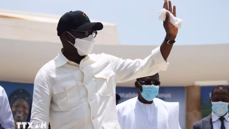 Ông Patrice Talon phát biểu tại Cotonou, Benin. (Ảnh: THX/TTXVN)