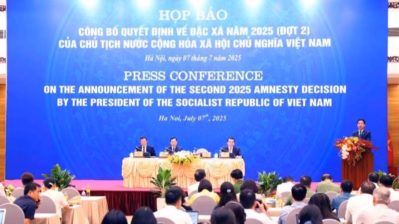Họp báo công bố quyết định đặc xá năm 2025 (đợt 2). (Ảnh: VGP)