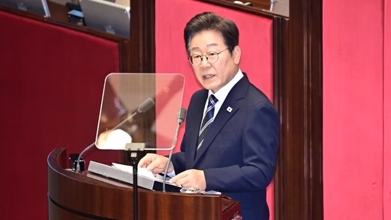 Tổng thống Hàn Quốc phát biểu trước Quốc hội. (Ảnh: YONHAP)