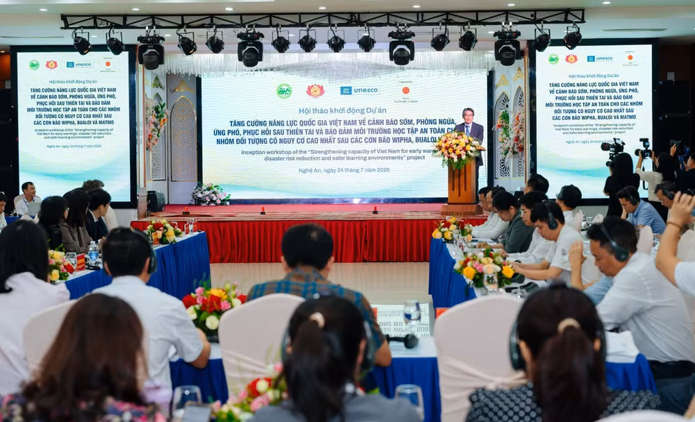 Quang cảnh Hội thảo được tổ chức tại Nghệ An sáng 24/7. (Ảnh: UNESCO tại Việt Nam cung cấp)
