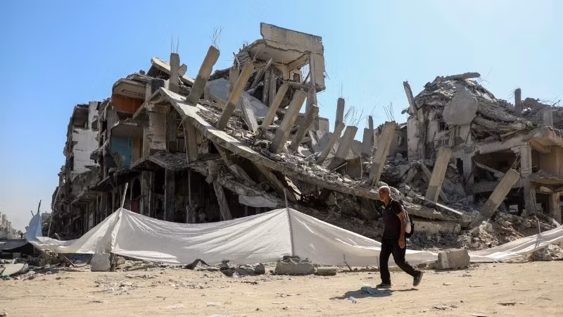 Cảnh đổ nát do xung đột tại Gaza. (Ảnh: THX/TTXVN)
