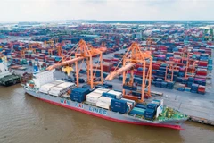 Bốc xếp hàng hóa tại Cảng Hải Phòng. Ảnh Đăng Anh