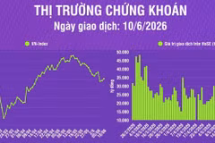 [Infographic] Chứng khoán ngày 10/6: VN-Index tăng 10,66 điểm, khối lượng giao dịch khớp lệnh tăng 8,3%
