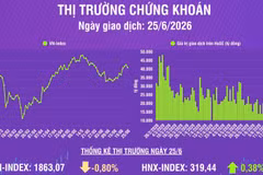 [Infographic] Chứng khoán ngày 25/6: Thị trường chịu áp lực điều chỉnh sau 3 phiên tăng điểm liên tiếp