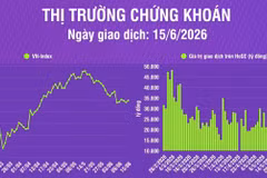 [Infographic] Thị trường ngày 15/6: VN-Index tăng 7,66 điểm phiên đầu tuần
