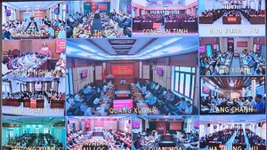 Các điểm cầu trực tuyến đến các ngành, địa phương trong tỉnh Thanh Hóa.