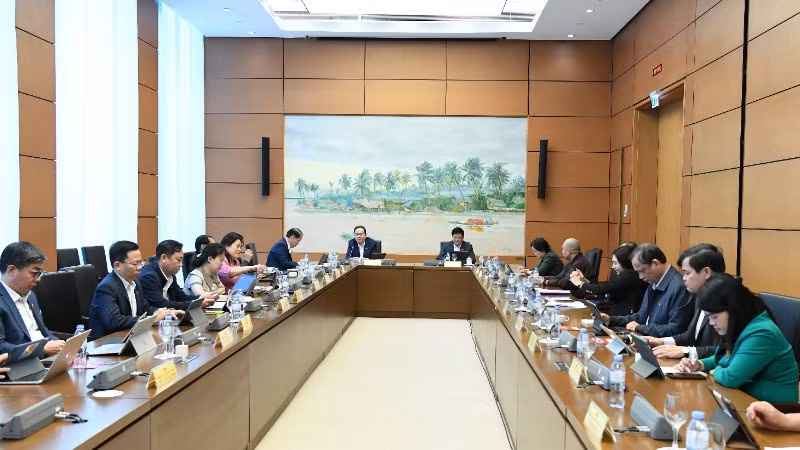 Đại biểu Quốc hội thảo luận tại tổ về dự án Luật sửa đổi, bổ sung một số điều của Luật Lý lịch tư pháp. (Ảnh: DUY LINH)