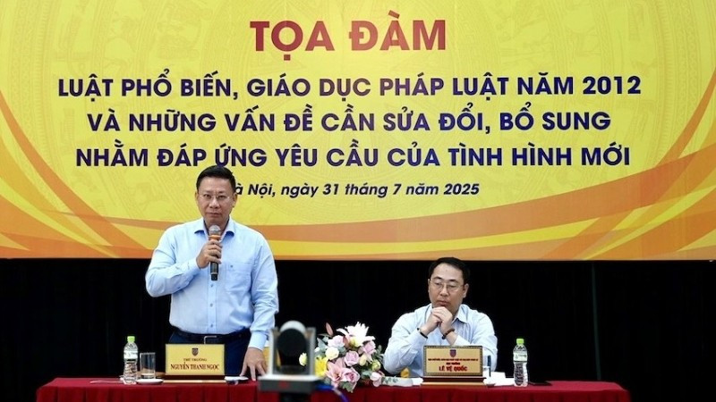 Thứ trưởng Tư pháp Nguyễn Thanh Ngọc phát biểu khai mạc Tọa đàm. (Ảnh: TH) z685973467791420836ea1510dc6a1a2e43df2c52ac8c9-1753960630218209552051-9731.jpg