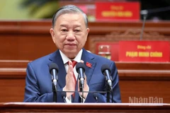 Tổng Bí thư Tô Lâm phát biểu tại phiên bế mạc Đại hội XIV. (Ảnh: THỦY NGUYÊN)