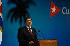 Bộ trưởng Ngoại giao Cuba Bruno Rodriguez phát biểu tại cuộc họp báo ở La Habana. (Ảnh: THX/TTXVN)