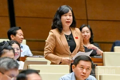 Bộ trưởng Y tế Đào Hồng Lan phát biểu giải trình, làm rõ các ý kiến đại biểu Quốc hội nêu tại phiên thảo luận. (Ảnh: THỦY NGUYÊN)