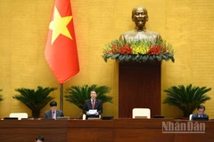 Phó Chủ tịch Quốc hội Nguyễn Đức Hải điều hành phiên họp sáng 8/12. (Ảnh: DUY LINH)