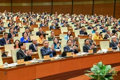 Lãnh đạo Đảng, Nhà nước cùng các đại biểu Quốc hội tham dự phiên họp tại Kỳ họp thứ 10, Quốc hội khóa XV. (Ảnh: DUY LINH)