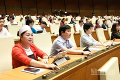 Các đại biểu Quốc hội biểu quyết thông qua Nghị quyết của Quốc hội về Chương trình giám sát của Quốc hội năm 2026. (Ảnh: DUY LINH)