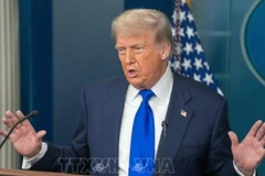 Tổng thống Mỹ Donald Trump phát biểu tại Nhà Trắng ở Washington, DC. (Ảnh: THX/TTXVN)