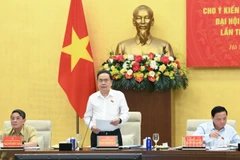 Chủ tịch Quốc hội Trần Thanh Mẫn phát biểu ý kiến tại cuộc họp. (Ảnh: DUY LINH)