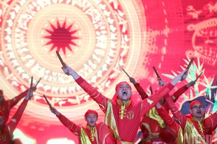 Biểu diễn trống trận khai mạc Liên hoan võ thuật quốc tế năm 2025