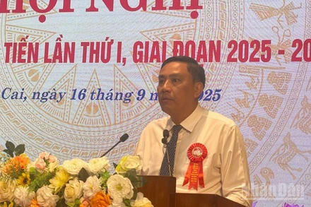 Đồng chí Hoàng Giang, Phó Bí thư Thường trực Tỉnh ủy phát biểu tại Hội nghị. (Ảnh: THANH SƠN)