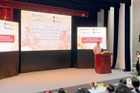Lãnh đạo Trung tâm Khuyến công và Tư vấn phát triển công nghiệp thành phố Hà Nội phát biểu.