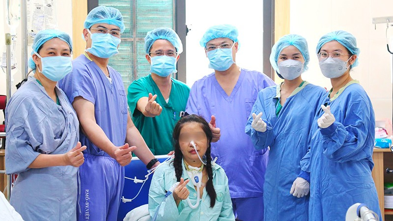 Bệnh nhân hồi phục sau ca phẫu thuật. Ảnh do bệnh viện cung cấp