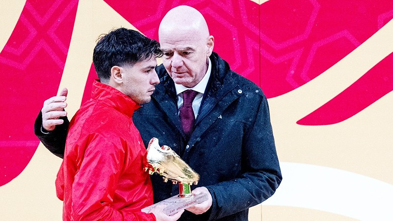 Tiền đạo Diaz của đội tuyển Morocco giành danh hiệu Vua phá lưới AFCON.