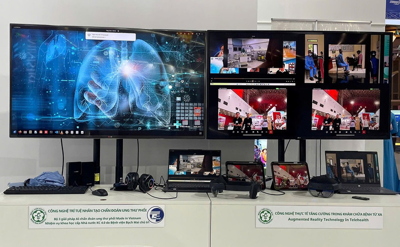 Phần mềm ứng dụng AI trong chẩn đoán ung thư phổi được trưng bày và giới thiệu tại triển lãm 80 năm hành trình Độc lập-Tự do-Hạnh phúc.