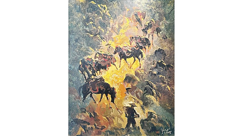 “Dốc Phiềng Sa”, tác phẩm của họa sĩ Đỗ Đức.