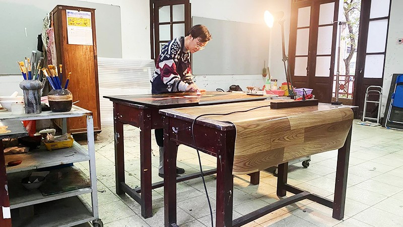 Phòng vẽ của thầy Đỗ Kỳ Huy. Ảnh: NVCC