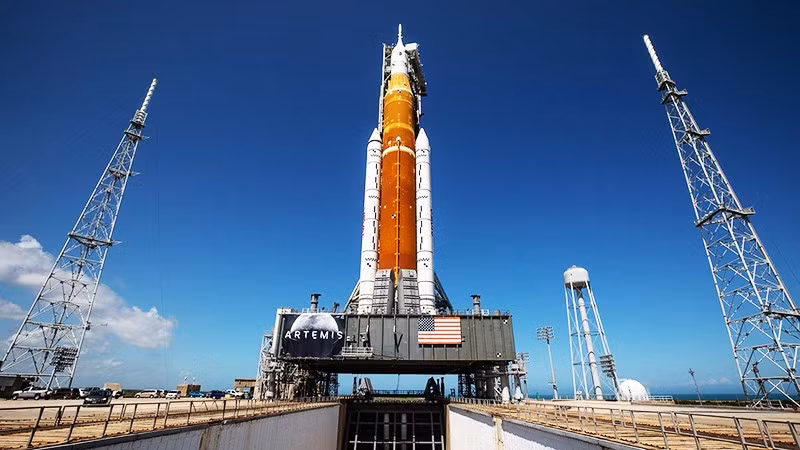 Hệ thống phóng tàu vũ trụ thuộc dự án Artemis ở Florida. Ảnh: NASA