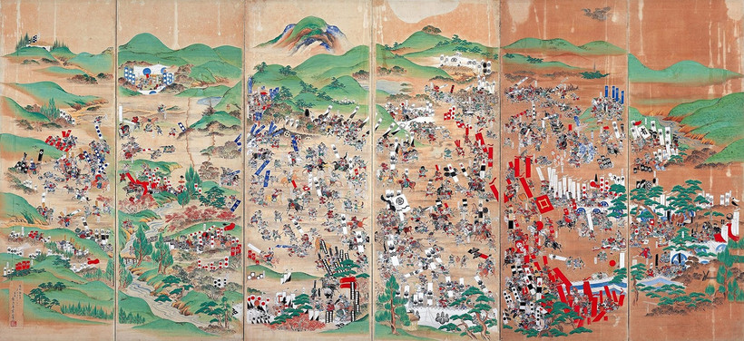 Tranh vẽ mô tả trận Sekigahara. Ảnh: BẢO TÀNG GIFU