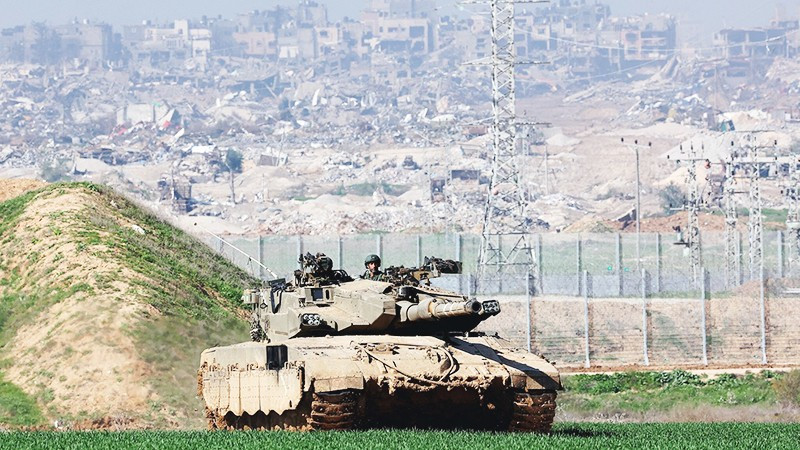 Xe tăng của Israel tại biên giới với Dải Gaza. Ảnh: ABC NEWS