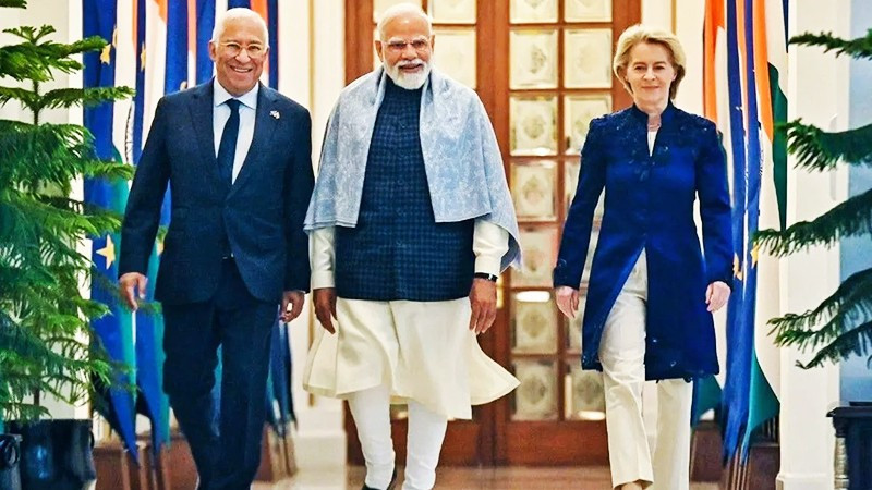 Các nhà lãnh đạo châu Âu gặp gỡ Tổng thống Ấn Độ Narendra Modi (giữa). Ảnh: INDIA TIMES