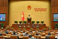 Quốc hội thảo luận ở hội trường về dự án Luật Chuyển đổi số. (Ảnh: DUY LINH)