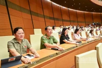 Đại biểu Quốc hội bấm nút thông qua Luật Quản lý và đầu tư vốn Nhà nước tại doanh nghiệp. (Ảnh: DUY LINH)