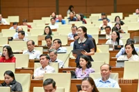 Đại biểu Trần Thị Thu Phước (Đoàn Kon Tum) phát biểu tại hội trường. (Ảnh: DUY LINH)