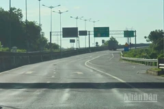 Lún sống trâu trên mặt đường cao tốc Đà Nẵng-Quảng Ngãi. (Ảnh: Báo Nhân Dân)