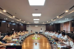 Toàn cảnh hội nghị đánh giá kết quả phối hợp trong công tác bảo đảm trật tự an toàn giao thông, giảm ùn tắc giao thông.