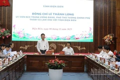 Phó Thủ tướng Chính phủ Lê Thành Long phát biểu tại buổi làm việc với tỉnh Điện Biên vào chiều ngày 8/11.