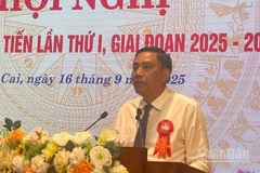 Đồng chí Hoàng Giang, Phó Bí thư Thường trực Tỉnh ủy phát biểu tại Hội nghị. (Ảnh: THANH SƠN)