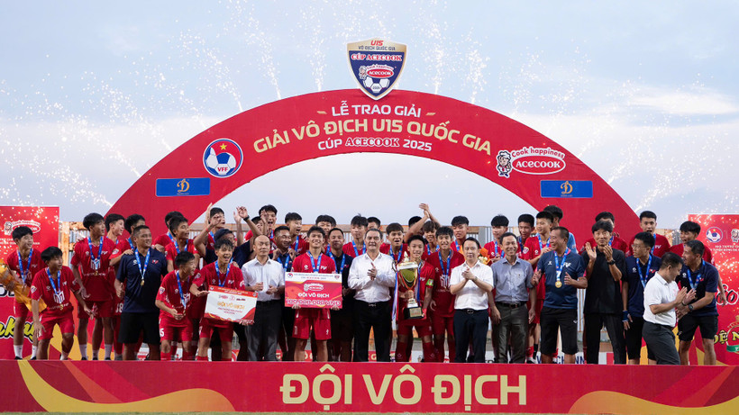 PVF bảo vệ thành công ngôi vương của Giải bóng đá U15 quốc gia. (Ảnh: VFF)