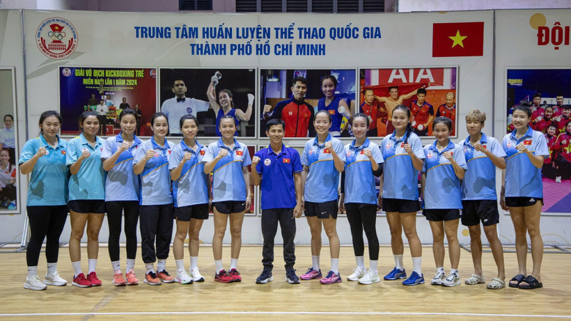 Đội tuyển quyền anh Việt Nam tập huấn tại Trung tâm huấn luyện thể thao Quốc gia Thành phố Hồ Chí Minh. 